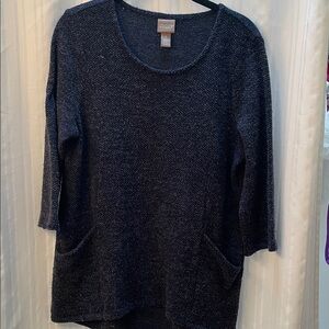 Chico's Navy Blue Knit Blouse
